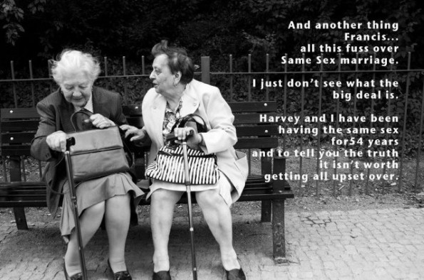 All this fuss over dame sex marriage…...
